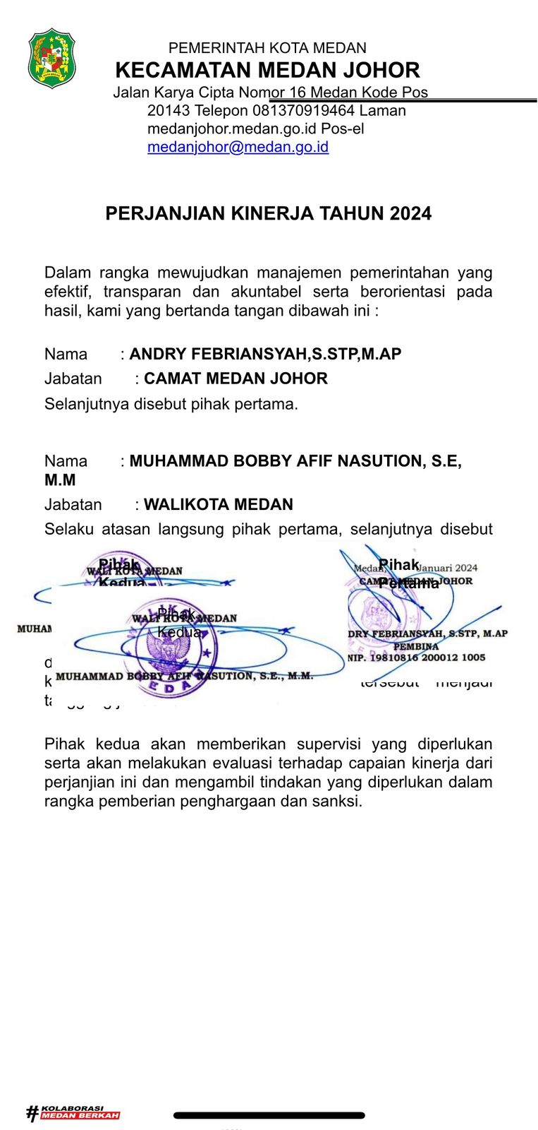 Hasil Perjanjian Kinerja Tahun 2024