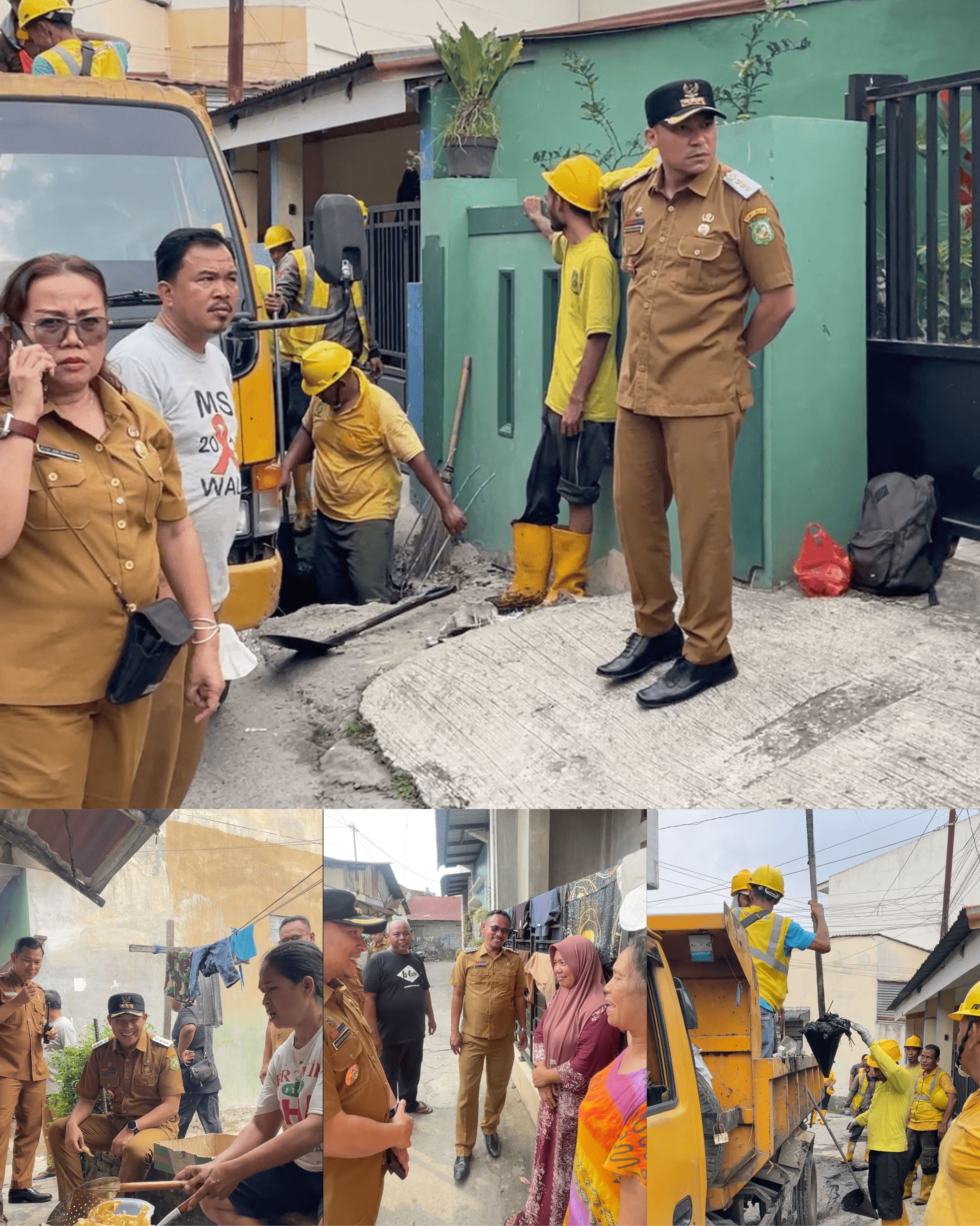 Camat Medan Johor Meninjau Pengerjaan Normalisasi Drainase sekaligus melakukan Sapa Warga untuk menyerap aspirasi warga